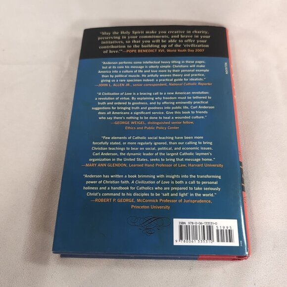SIGNED Carl Anderson A Civilization of Love Hardcover Book Catholic 2008 - Picture 6 of 9